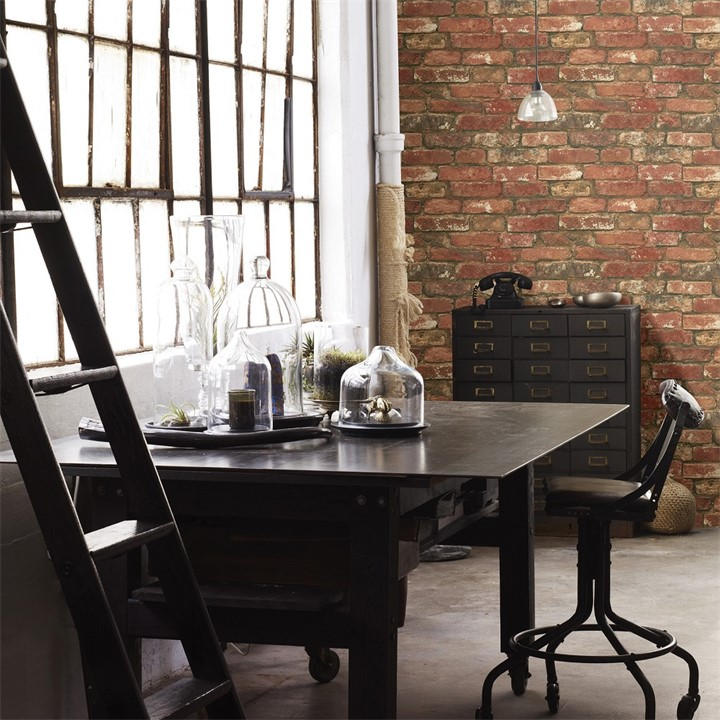 Wall Pops  Brown Self Adhesive Wallpaper West End Brick in Size 52CMX5.49M, Sports Direct