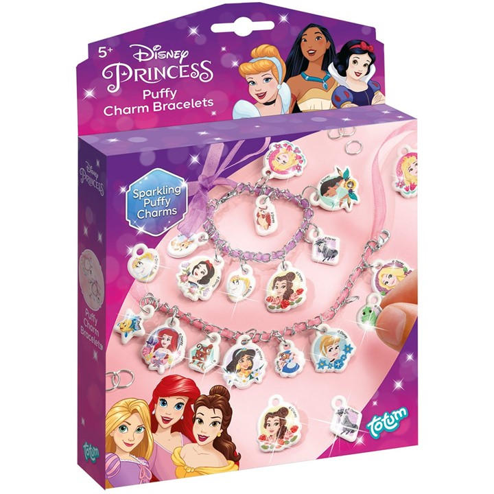 Totum Unisex Kids Multi Disney Princess Puffy Charm Bracelets -