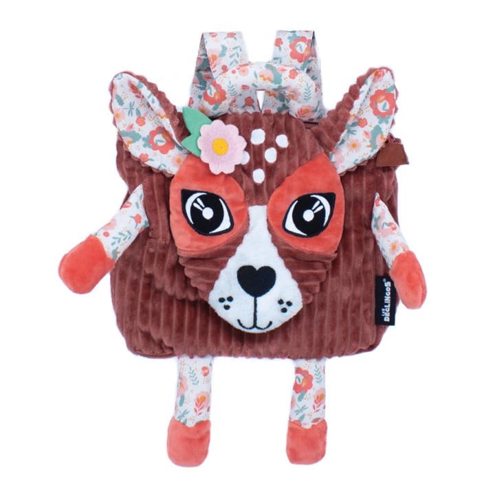 Photos - Backpack Deglingos Les Delingos Melimelos The Deer Corduroy - Red