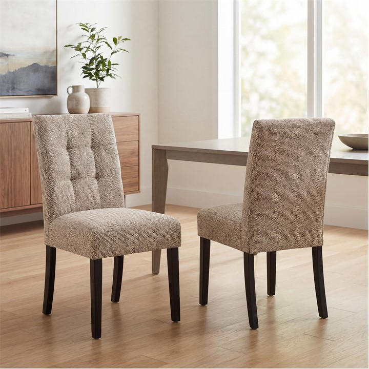 Shankar Beige Set Of 2 Moseley Tweed Oatmeal Dining Chairs in Size 58×45×92cm, Sports Direct