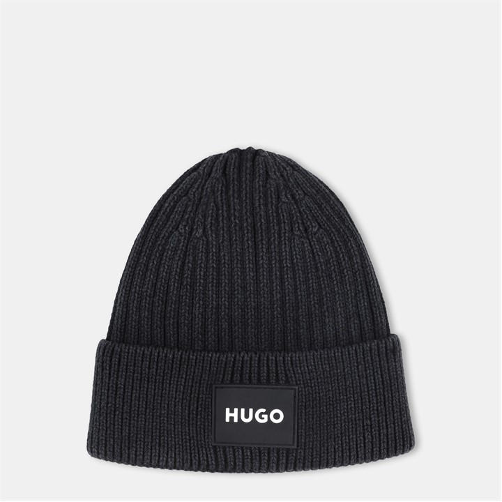 Hugo  Kids Black Logo Beanie in Size Infant, Sports Direct