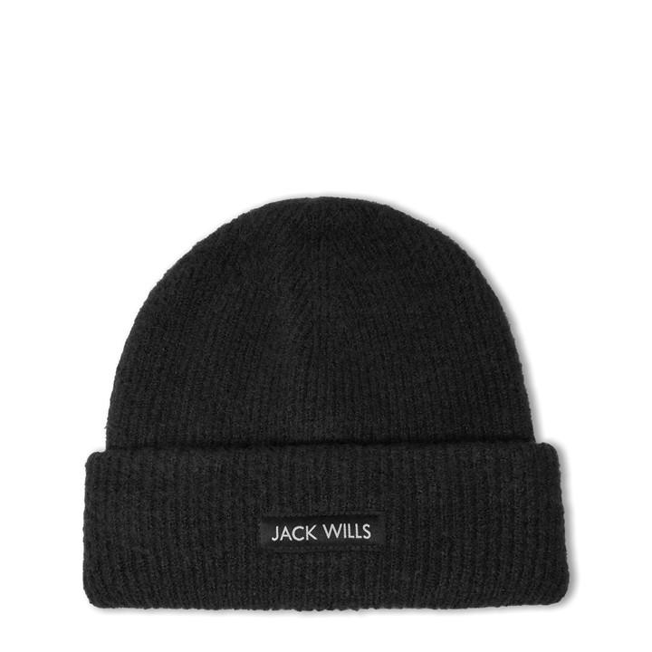 Jack Wills  Black  Rib Knitted Beanie in Size Mens, Sports Direct