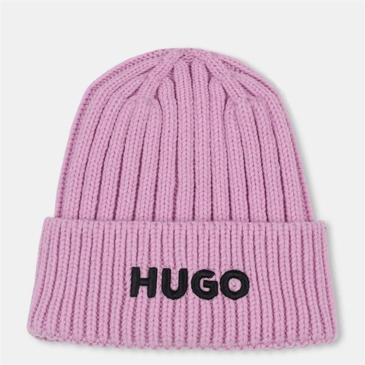Hugo Girls Pink Kids' Knitted Beanie, Sports Direct