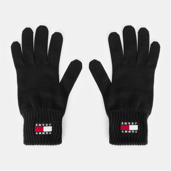 Tommy Jeans Women's Black Flag Knitted Gloves, Sports Direct