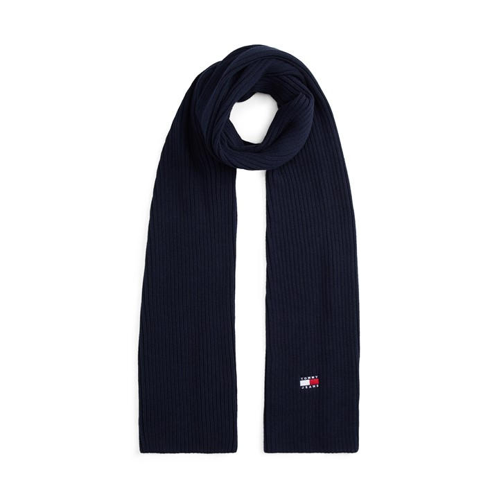 Tommy Jeans  Blue Heritage Core Knitted Scarf, Sports Direct