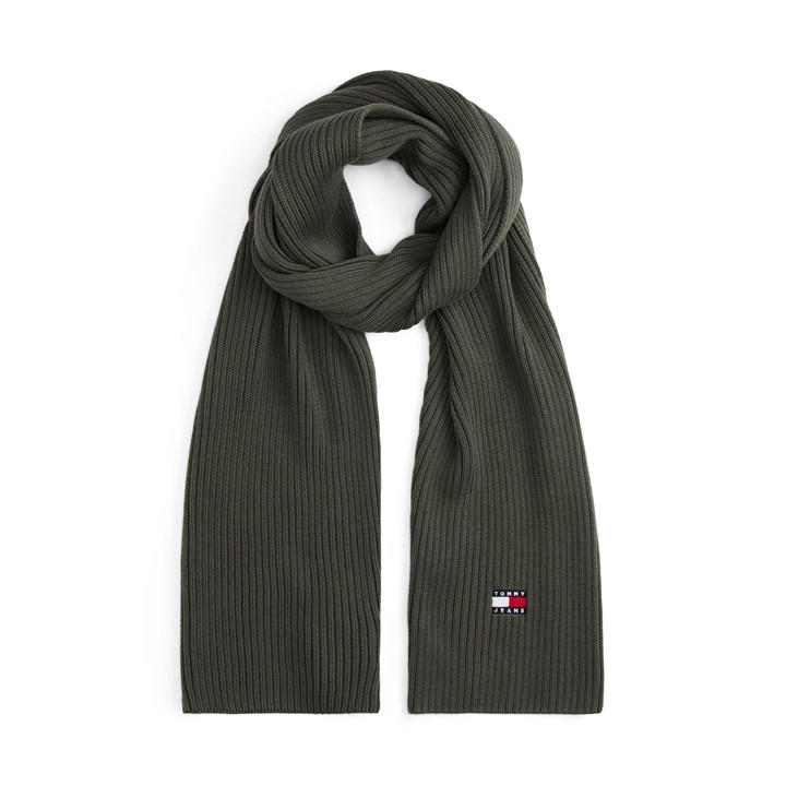 Tommy Jeans  Green Heritage Core Knitted Scarf, Sports Direct