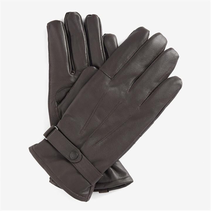 Barbour Men' Brown Burnished Thinsulate Leather Gloves in Size S, Sports Direct