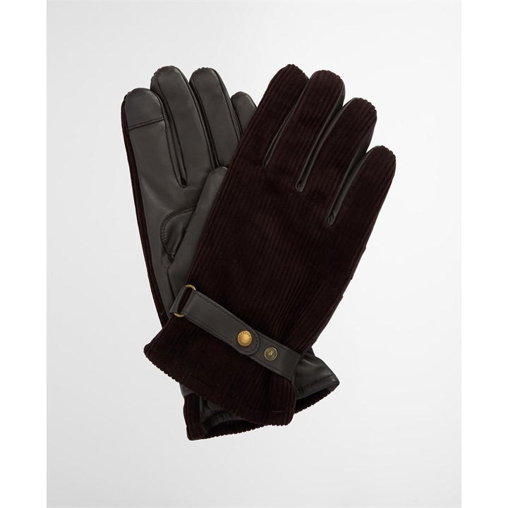 Barbour Men' Brown Nelson Leather Gloves in Size S, Sports Direct