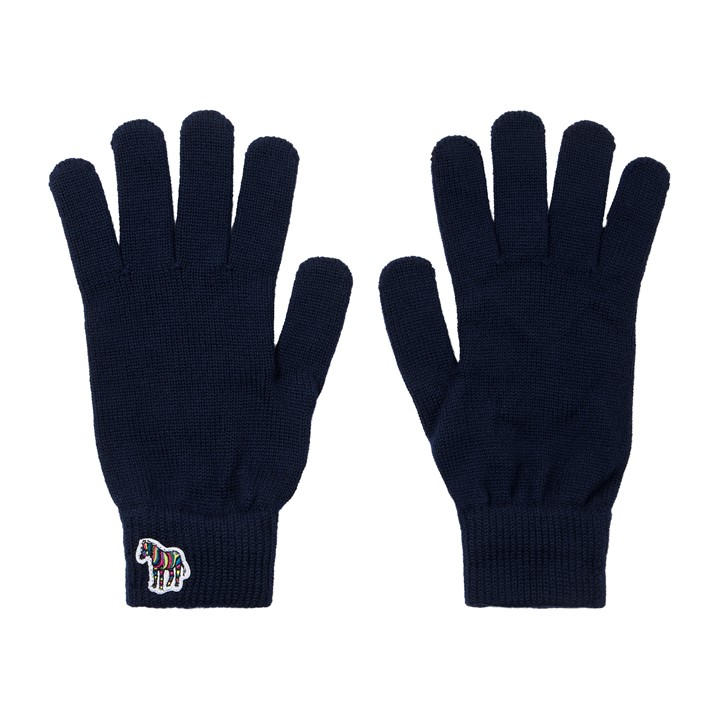 Paul Smith Men's Blue Zebra Wool Gloves, Sports Direct