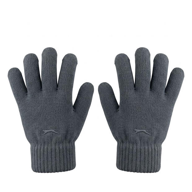 Grey - Slazenger - Kids Knitted Gloves