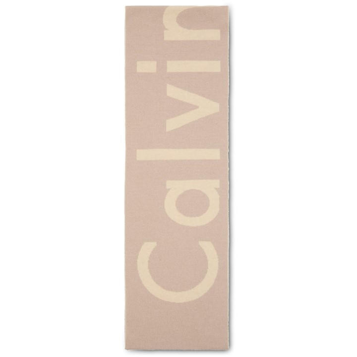 Calvin Klein Women's Beige Logo Midweight Scarf, Sports Direct