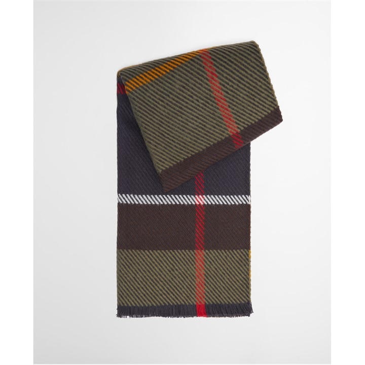 Barbour Women's Green Blair Tartan Scarf, Sports Direct