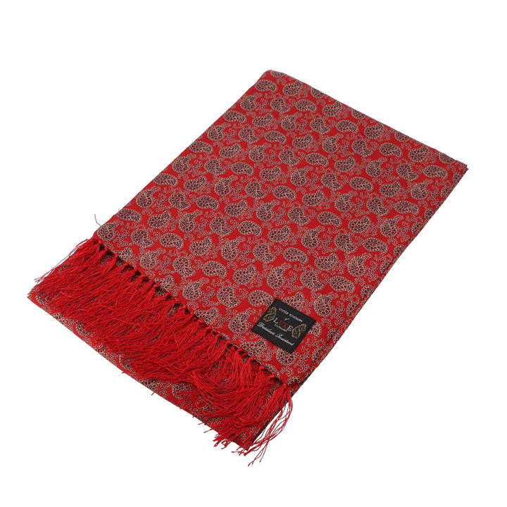 Luke Men's Red Paisley Midweight Scarf in Size Adults, Sports Direct