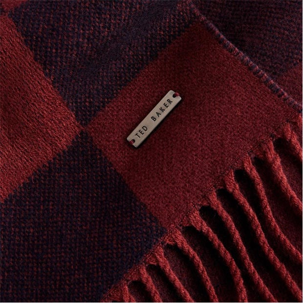 Krwista czerwień - Ted Baker - Women's Grid Check Midweight Scarf