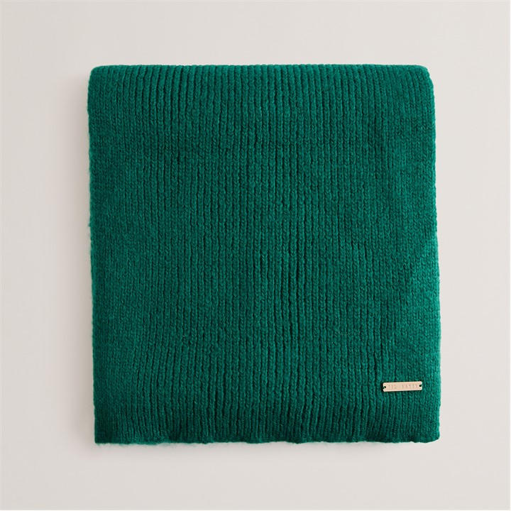 Ted Baker Women's Green Classic Rib Scarf, Sports Direct