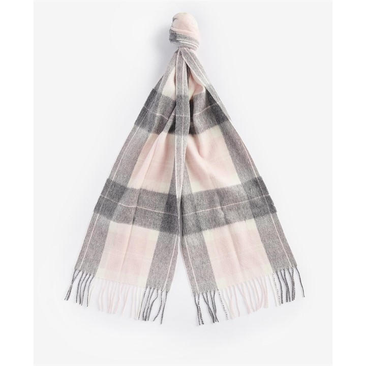 Barbour Women's Pink Tartan Scarf, Sports Direct