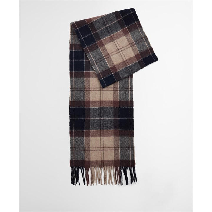 Barbour Women's Neutral Tartan Scarf, Sports Direct
