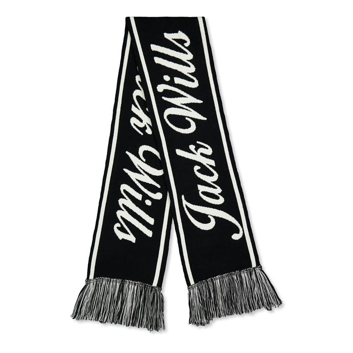 Jack Wills  Black Logo Midweight Scarf, Sports Direct