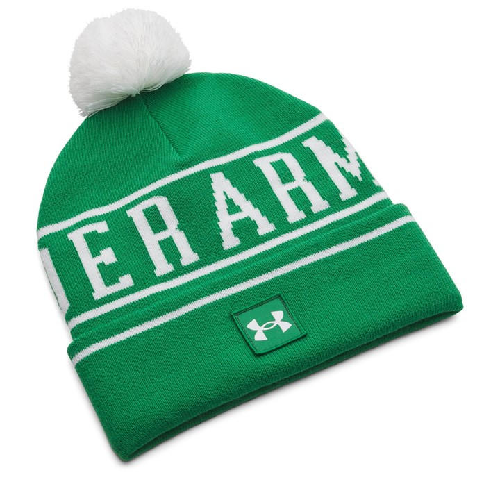 Under Armour Men's Green Halftime Pom Beanie in Size Mens, Sports Direct
