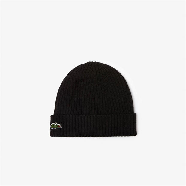Black 031 - Lacoste - Men's Ribbed Knitted Beanie