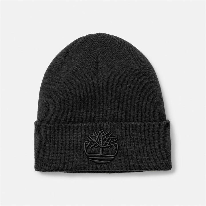 Timberland Men's Black Logo Ribbed Soft-Touch Beanie in Size Mens, Sports Direct