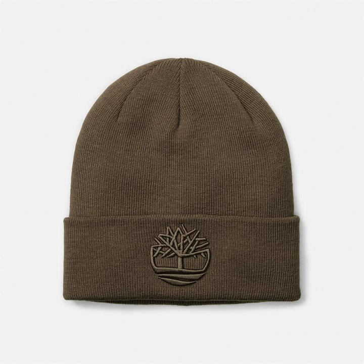 Timberland Men's Brown Logo Ribbed Soft-Touch Beanie in Size Mens, Sports Direct