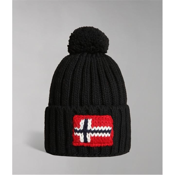 Napapijri  Black Semiury Beanie Hat  in Size Mens, Sports Direct