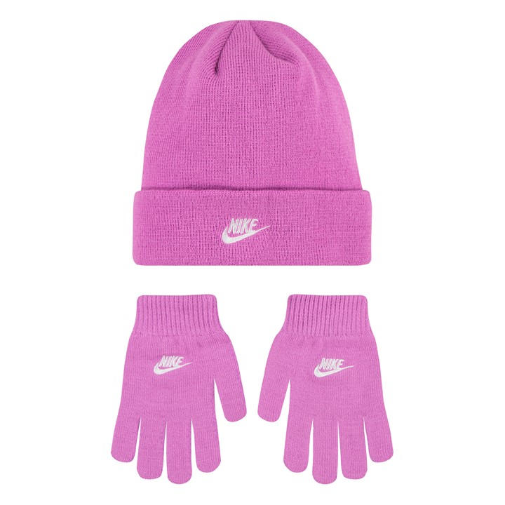 Nike  Kids Pink Club Beanie/Glove  in Size Junior, Sports Direct