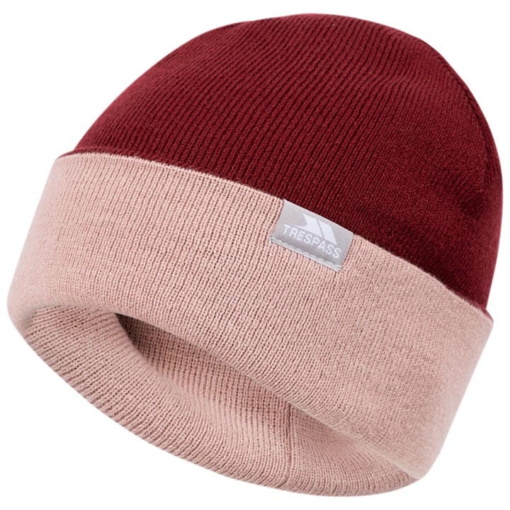 Trespass Unisex Red Montana Reversible Beanie Mens