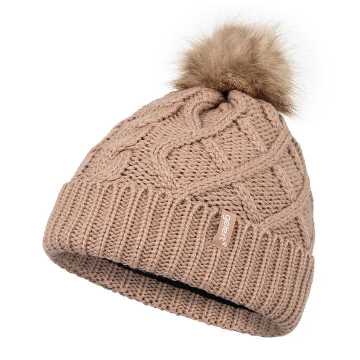 Gelert Women's Beige Cable Knitted Beanie in Size Ladies, Sports Direct