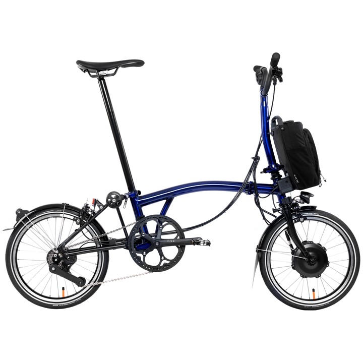 Brompton  Blue Electric P Line 4-Speed - Mid Handlebar - Folding Bike, Sports Direct