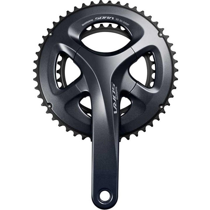 Shimano  Black Sora R3000 50/34T Compact Double Ring 9-Speed Chainset in Size M, Sports Direct