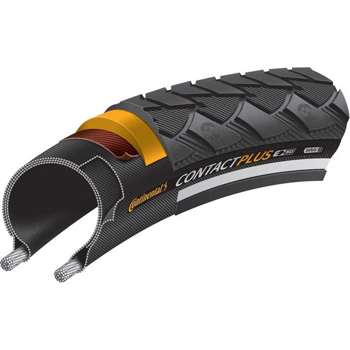 Continental  Black Contact Plus 700C Tyre in Size XL Boys, Sports Direct