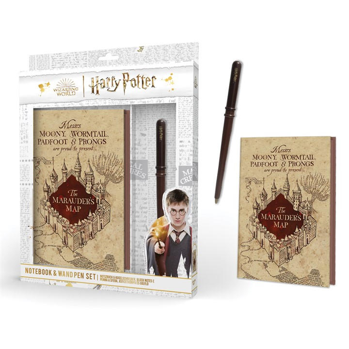 Character  Kids  Harry Potter Marauders Map Premium Notebook And Wand Pen Set, Sports Direct