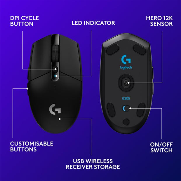 КОМПЪТЪР - Logitech - Logitech G305 LIGHTSPEED Wireless Gaming Mouse