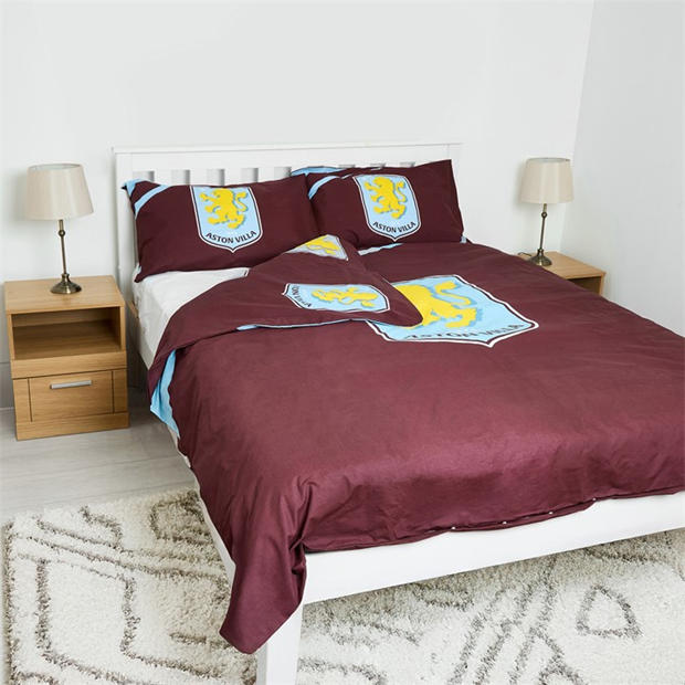 Multi - Team - Aston Villa Officially Licensed Double Bedding Set Reversible (1 duvet cover 2 pillowcases)