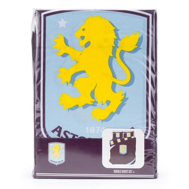 Multi - Team - Aston Villa Officially Licensed Double Bedding Set Reversible (1 duvet cover 2 pillowcases)