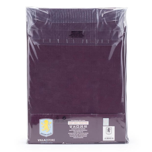 Multi - Team - Aston Villa Officially Licensed Double Bedding Set Reversible (1 duvet cover 2 pillowcases)