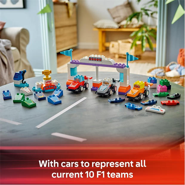 DUPLO Mesto - LEGO - DUPLO 10445 F1 Team Race Cars & Drivers Toy Set