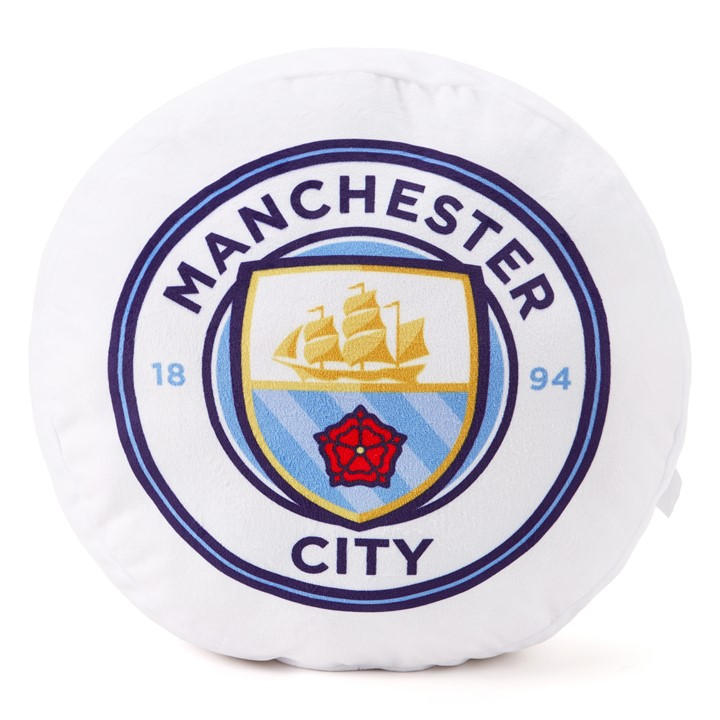 Team  Kids Blue Football Officially Licensed Crest Filled Plush Cushion, Sports Direct