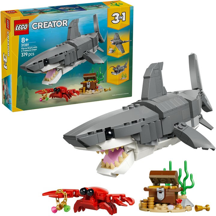 Lego   Creator 3In1 Fierce Shark With A Treasure Chest 31381, Sports Direct