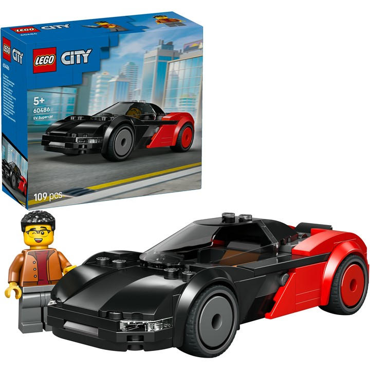 Lego City Toy - Car Model With Minifigure 60486 Ev Supercar - Image 7