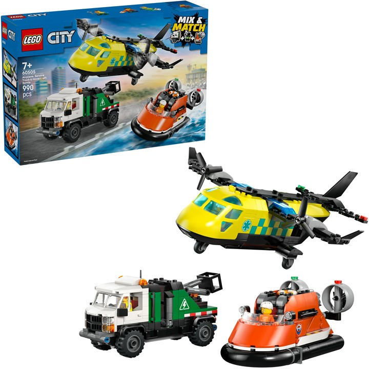 Lego Boys City Airplane Service Truck Hovercraft Remix - Image 11