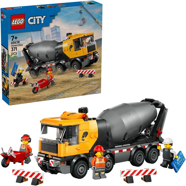 Lego   City Cement Mixer Truck Construction Toy For Kids 60478, Sports Direct