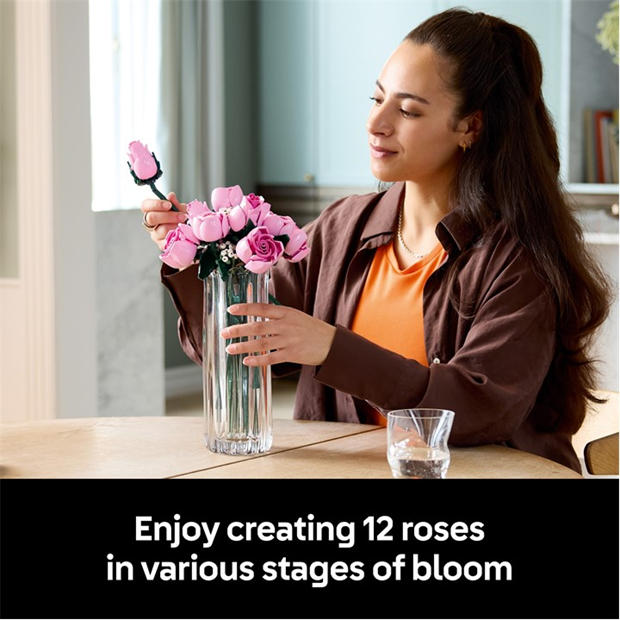 Pink Roses - LEGO - Botanicals Bouquet of Pink Roses Faux Flowers Set 10374