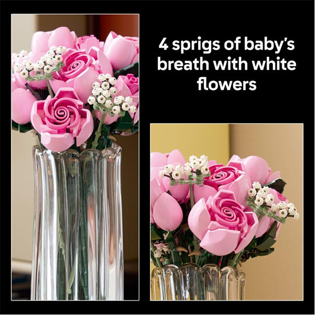 LEGO Botanicals Bouquet of Pink Roses Faux Flowers Set 10374