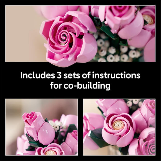 Pink Roses - LEGO - Botanicals Bouquet of Pink Roses Faux Flowers Set 10374