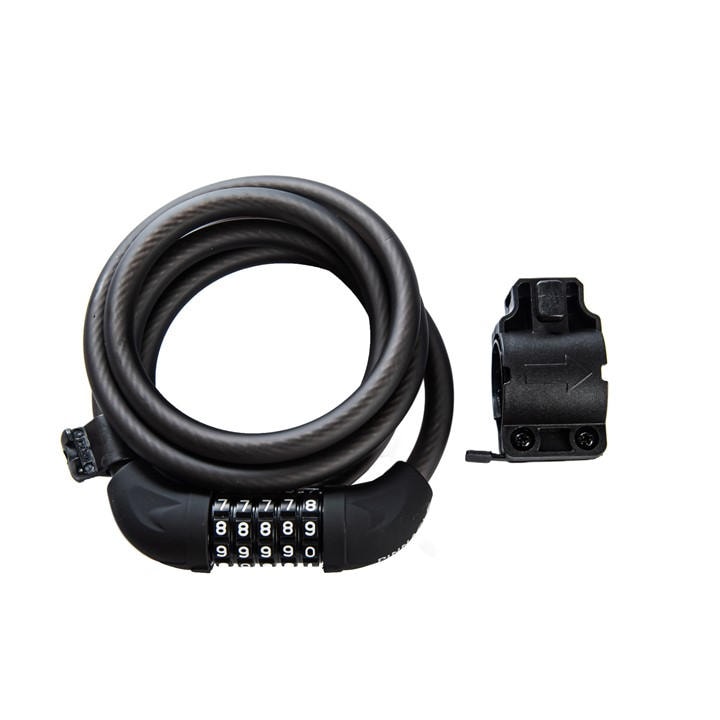 Pinnacle  Black Combination Cable Lock (With Bracket), Sports Direct