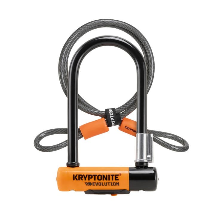 New York City    Evolution Mini-7 D Lock With Kryptoflex Cable Sold Secure Gold, Football by Kryptonite, Sports Direct