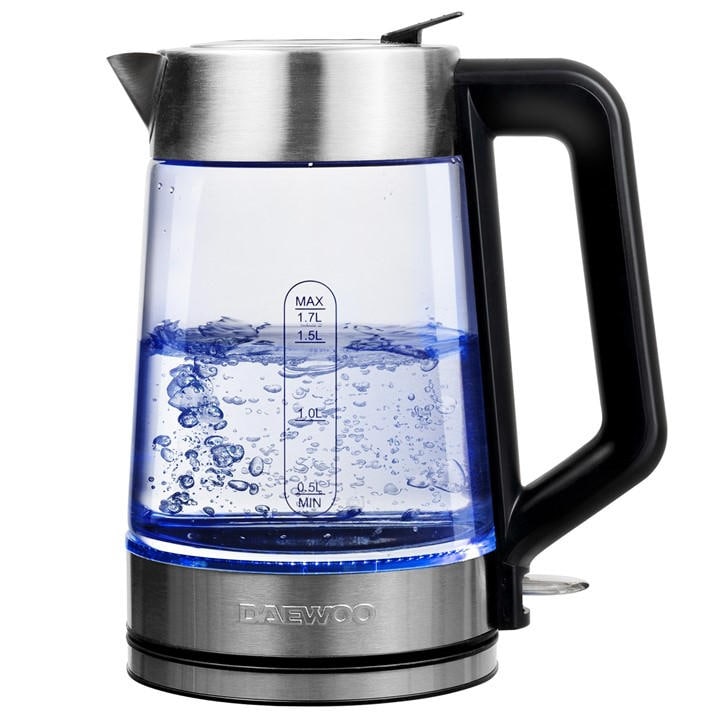 Daewoo Electricals  Clear Daewoo Easy Fill Glass Kettle 1.7 Litre, Sports Direct